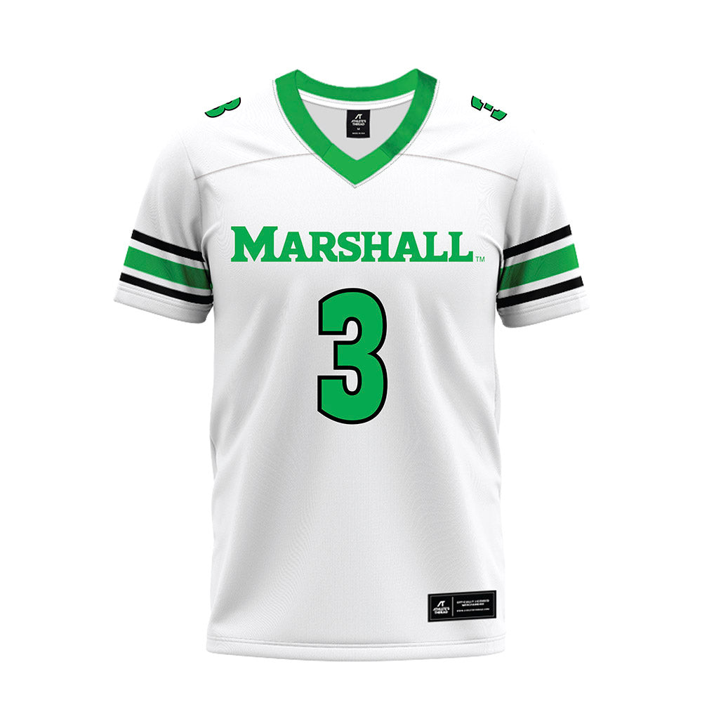 Marshall - NCAA Football : Marvae Myers - White Premium Football Jersey-0