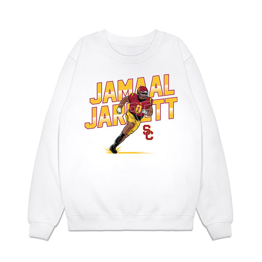 USC - NCAA Football : Jamaal Jarrett - Caricature Premium Crewneck Sweatshirt-0