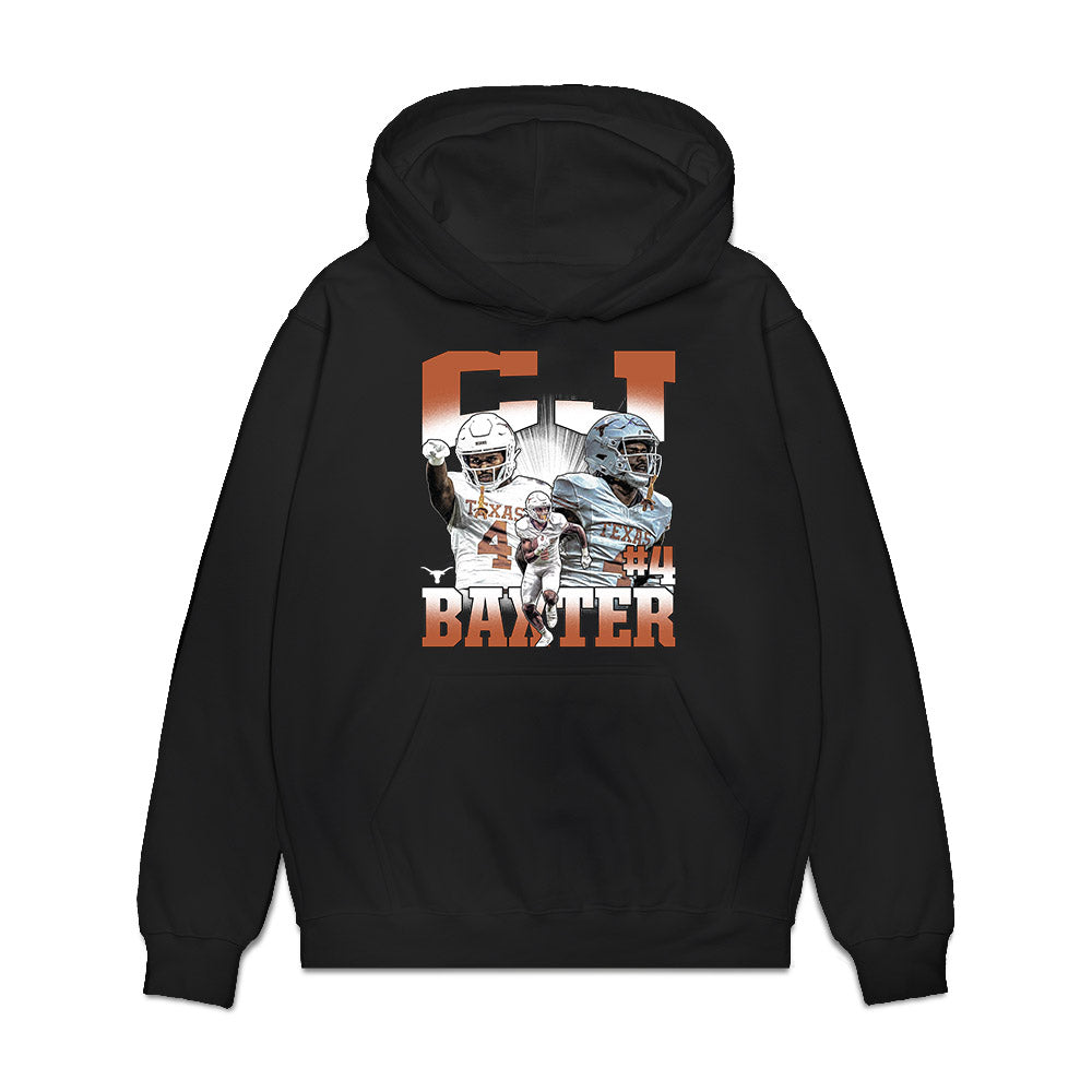 Texas - NCAA Football : CJ Baxter - Premium Hooded Sweatshirt-0