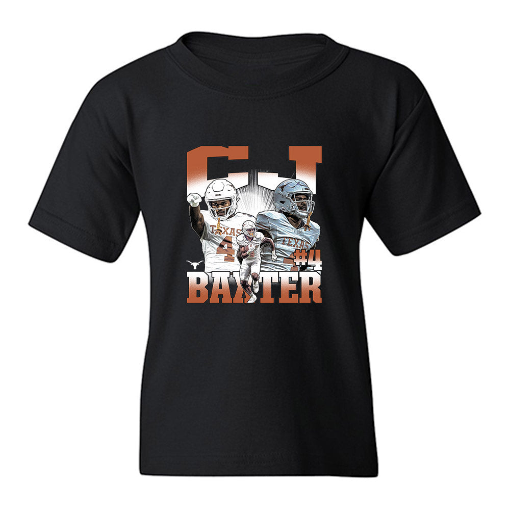 Texas - NCAA Football : CJ Baxter - Youth T-Shirt-0