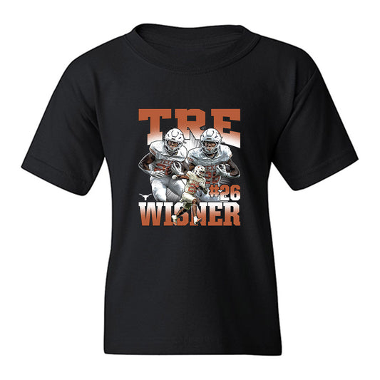 Texas - NCAA Football : Quintrevion Wisner - Collage Youth T-Shirt-0