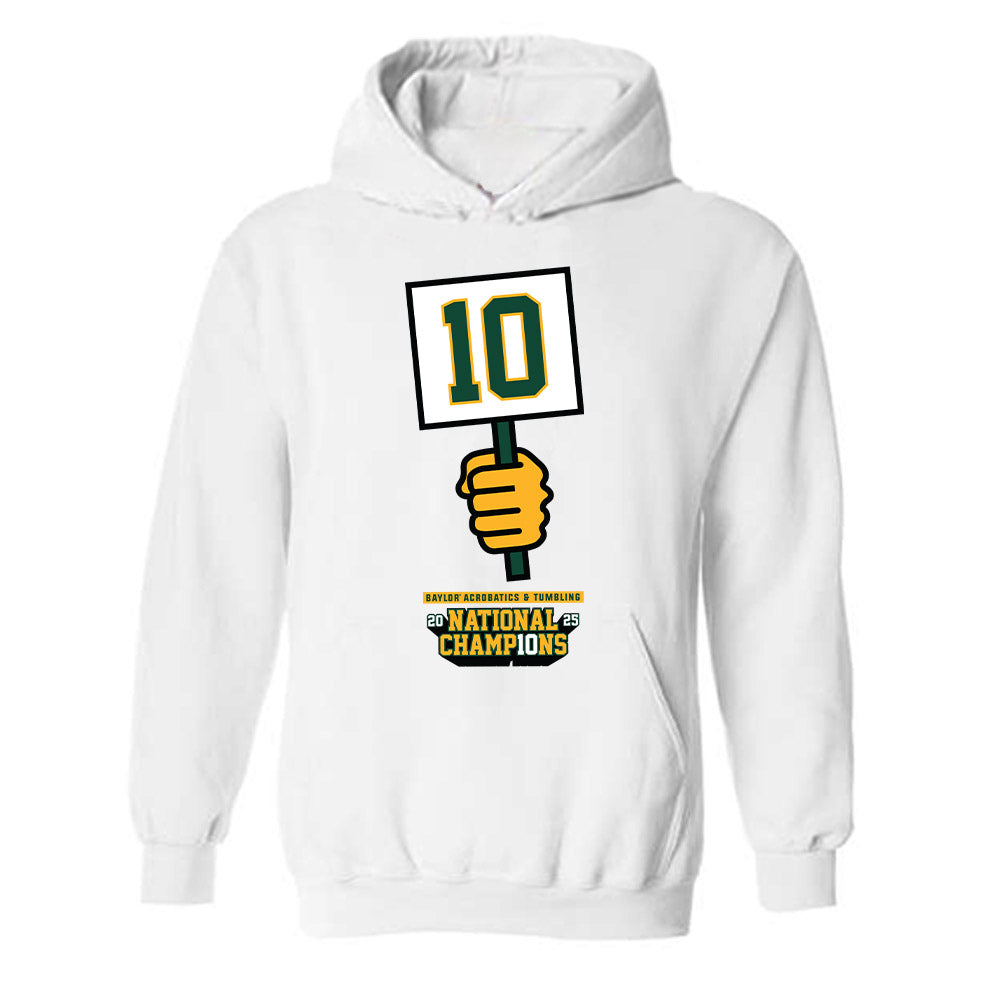 Baylor - NCAA Acrobatics & Tumbling : Makayla Vasquez - National Champions Shersey Hooded Sweatshirt-0