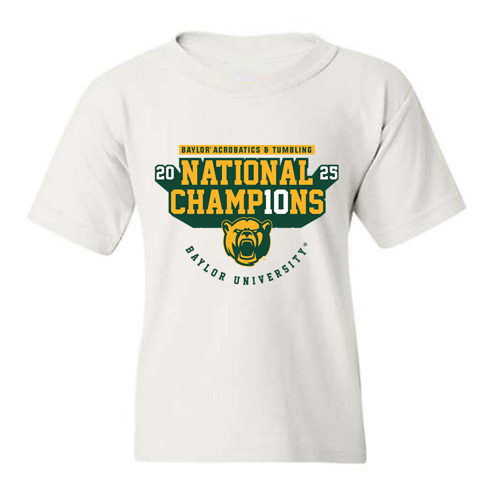 Baylor - NCAA Acrobatics & Tumbling : Meredith Wells - National Champions Shersey Youth T-Shirt-0