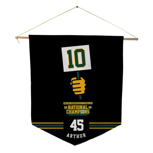 Baylor - NCAA Acrobatics & Tumbling : Mo Arthur - National Champions Pennant - 18" x 21"-0