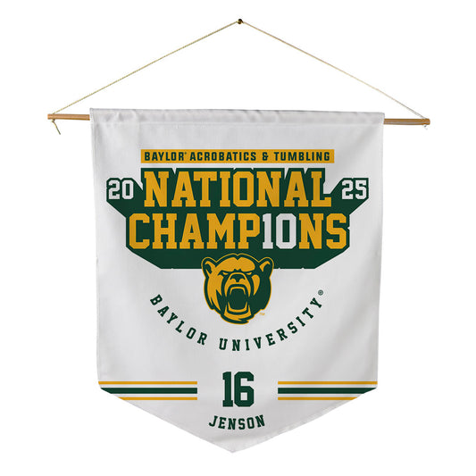 Baylor - NCAA Acrobatics & Tumbling : Maddy Jenson - National Champions Shersey Pennant - 18" x 21"-0