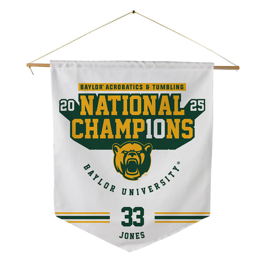 Baylor - NCAA Acrobatics & Tumbling : Camryn Jones - National Champions Shersey Pennant - 18" x 21"-0