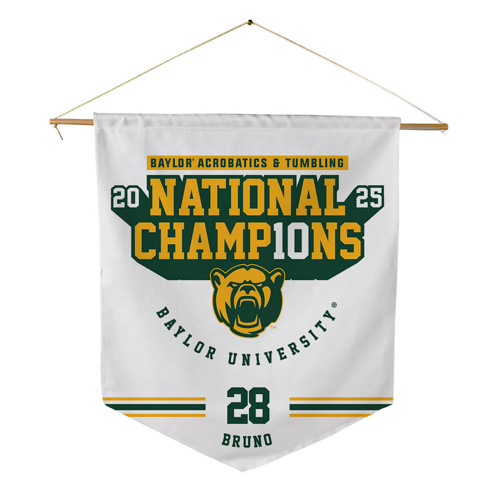 Baylor - NCAA Acrobatics & Tumbling : Carleigh Bruno - National Champions Shersey Pennant - 18" x 21"-0