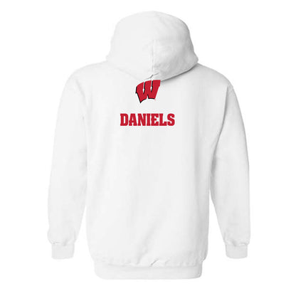 Wisconsin - NCAA Men's Swimming & Diving : Lucas Daniels - Sports Shersey Hooded Sweatshirt-1