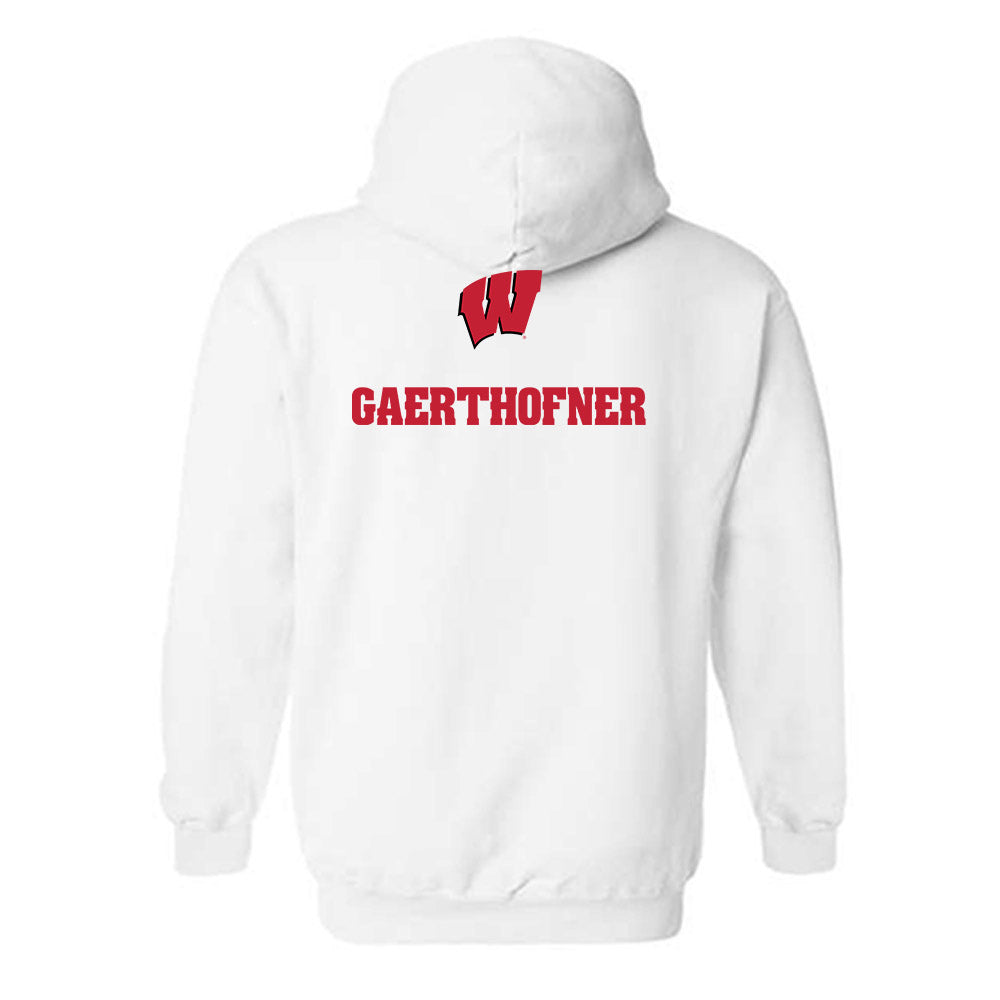 Wisconsin - NCAA Men's Swimming & Diving : Drew Gaerthofner - Sports Shersey Hooded Sweatshirt-1
