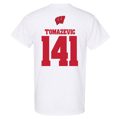 Wisconsin - NCAA Wrestling : Peter Tomazevic - Sports Shersey T-Shirt-1