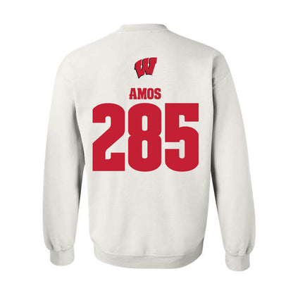 Wisconsin - NCAA Wrestling : Braxton Amos - Sports Shersey Crewneck Sweatshirt-1