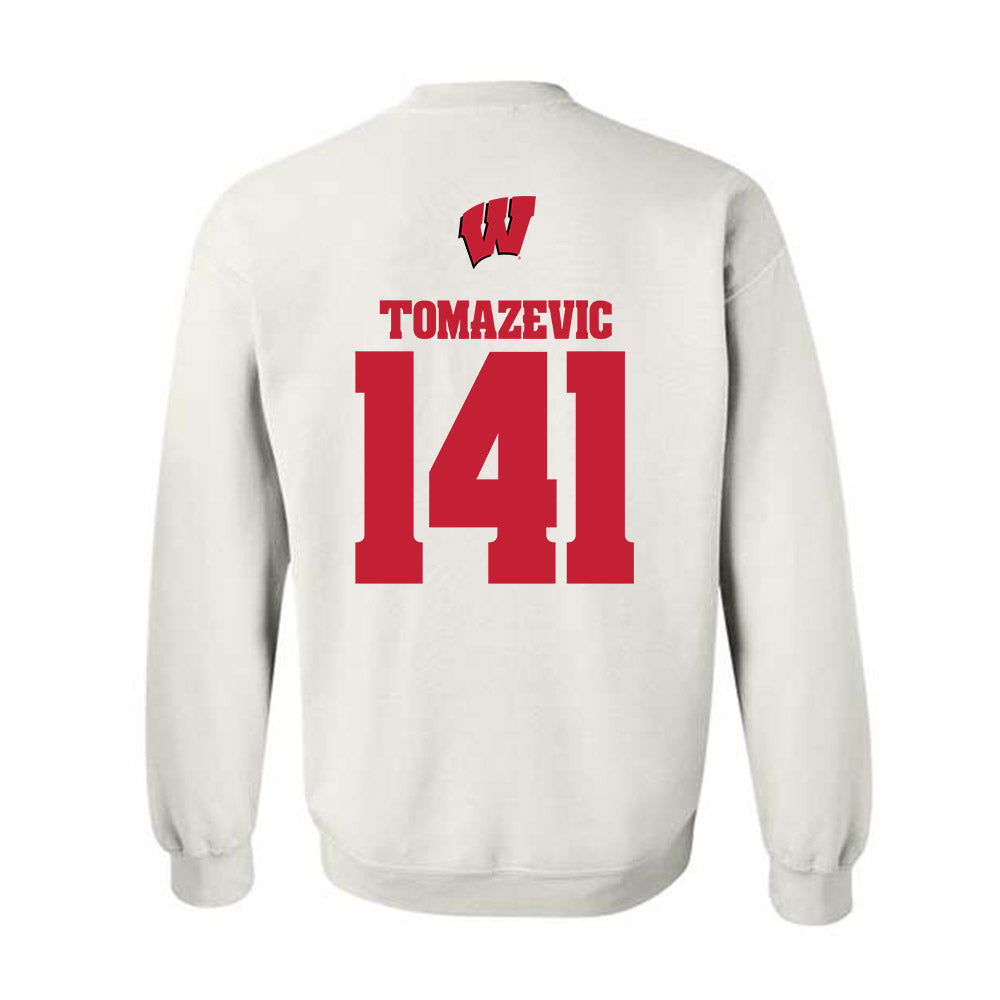 Wisconsin - NCAA Wrestling : Peter Tomazevic - Sports Shersey Crewneck Sweatshirt-1