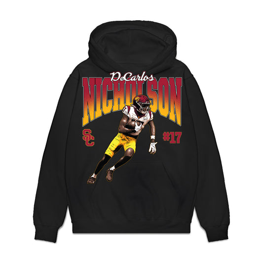USC - NCAA Football : DeCarlos Nicholson - Caricature Premium Hooded Sweatshirt-0