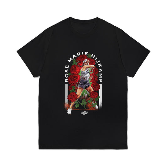 Oklahoma State - NCAA Women's Tennis : Rose Nijkamp - Caricature Comfort Colors T-Shirt-0