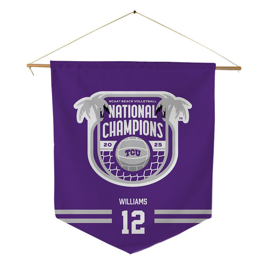 TCU - NCAA Beach Volleyball : Morgan Williams - NCAA® National Champions Pennant - 18" x 21"-0