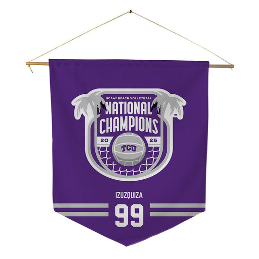 TCU - NCAA Beach Volleyball : Sofia Izuzquiza - NCAA® National Champions Pennant - 18" x 21"-0