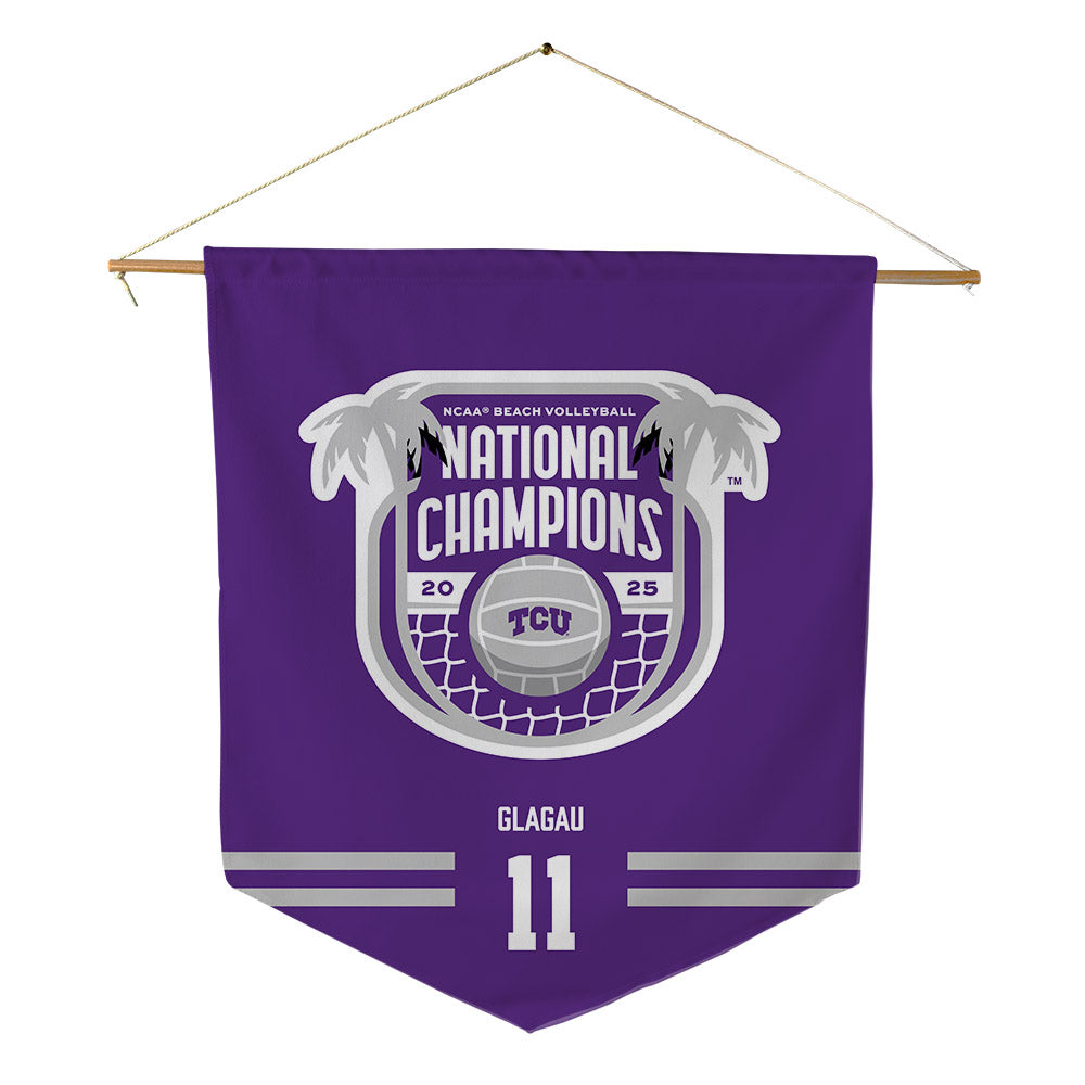 TCU - NCAA Beach Volleyball : Emma Glagau - NCAA® National Champions Pennant - 18" x 21"-0
