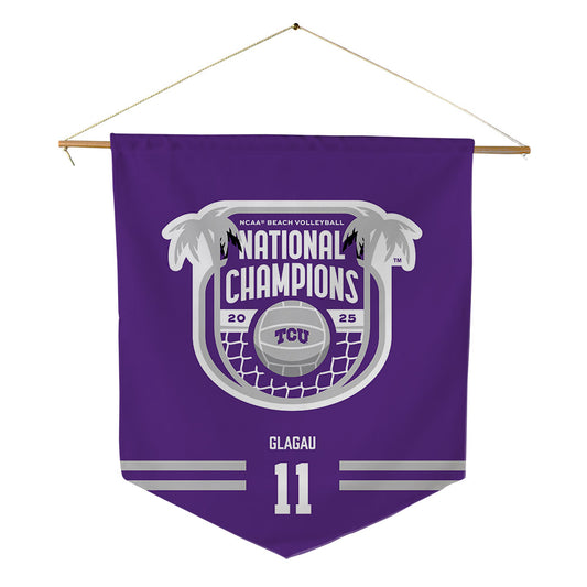 TCU - NCAA Beach Volleyball : Emma Glagau - NCAA® National Champions Pennant - 18" x 21"-0
