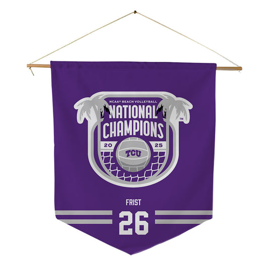 TCU - NCAA Beach Volleyball : Hallie Corinne Frist - NCAA® National Champions Pennant - 18" x 21"-0