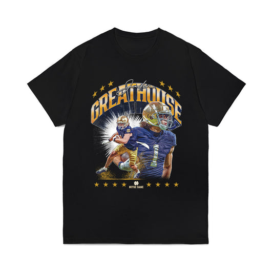 Notre Dame - NCAA Football : Jaden Greathouse - Collage Comfort Colors T-Shirt-0
