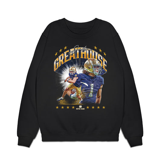 Notre Dame - NCAA Football : Jaden Greathouse - Collage Premium Crewneck Sweatshirt-0
