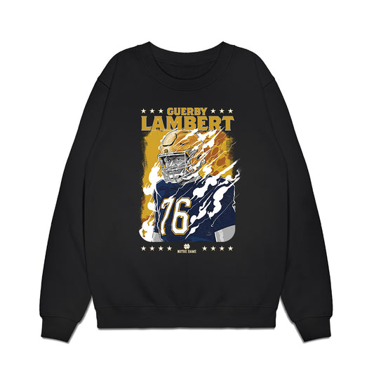 Notre Dame - NCAA Football : Guerby Lambert - Caricature Premium Crewneck Sweatshirt-0