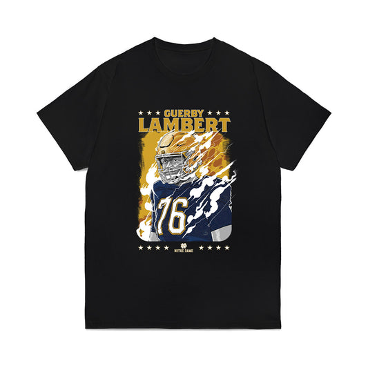Notre Dame - NCAA Football : Guerby Lambert - Caricature Comfort Colors T-Shirt-0