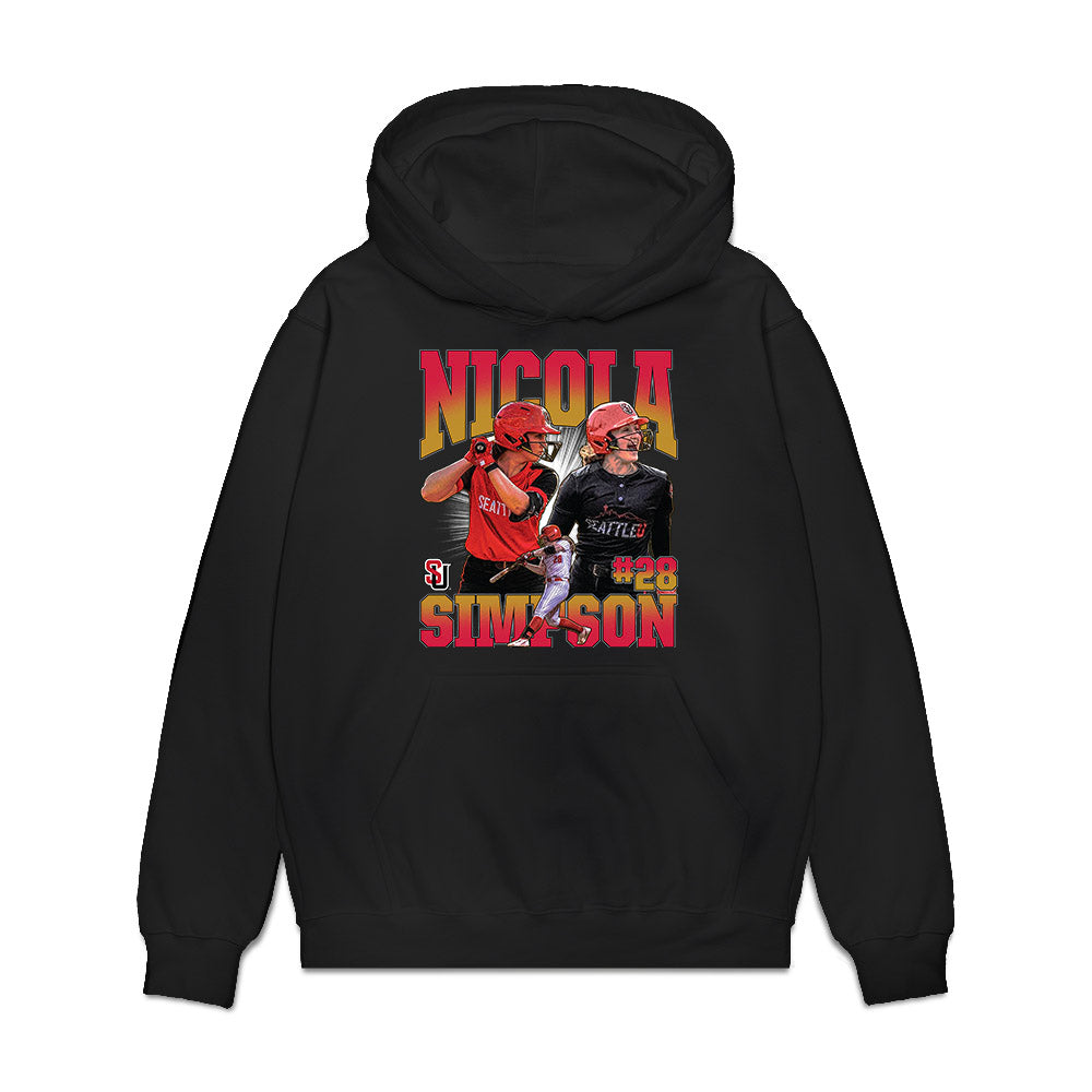 Seattle - NCAA Softball : Nicola Simpson - Collage Premium Hooded Sweatshirt-0