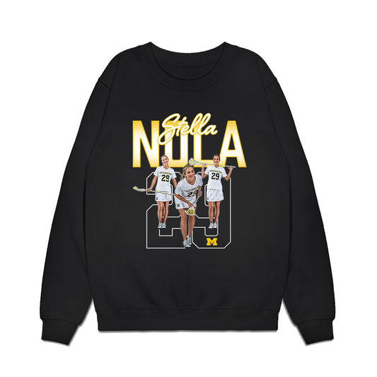 Michigan - NCAA Women's Lacrosse : Stella Nolan - Collage Premium Crewneck Sweatshirt-0