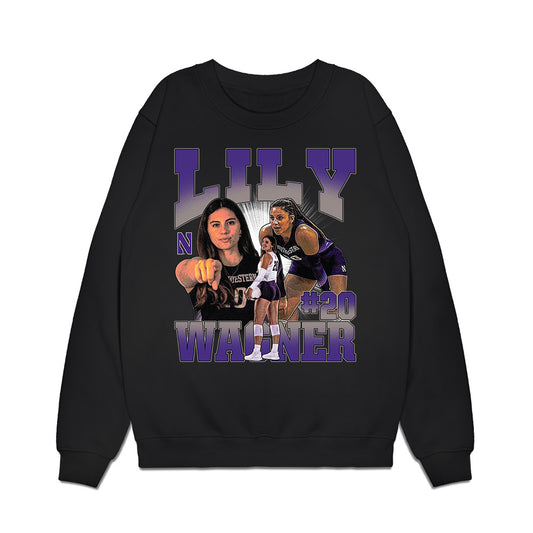 Northwestern - NCAA Women's Volleyball : Lily Wagner - Collage Premium Crewneck Sweatshirt-0
