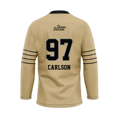 Wake Forest - NCAA Football : Caleb Carlson - Hockey Jersey-1
