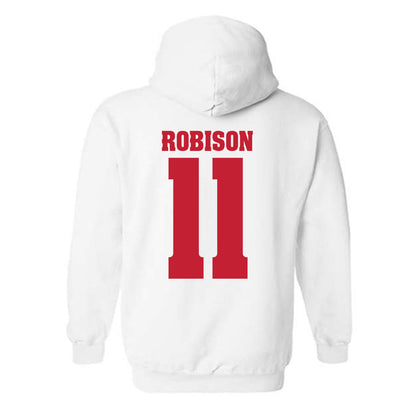 Wisconsin - NCAA Men's Basketball : Jack Robison - Classic Shersey Hooded Sweatshirt-1