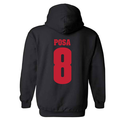 Wisconsin - NCAA Football : Mason Posa - Classic Shersey Hooded Sweatshirt-1
