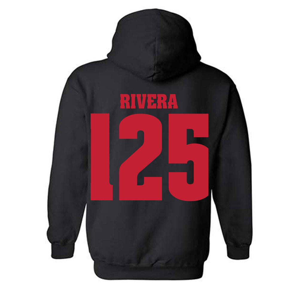 Wisconsin - NCAA Wrestling : Nicolar Rivera - Classic Shersey Hooded Sweatshirt-1