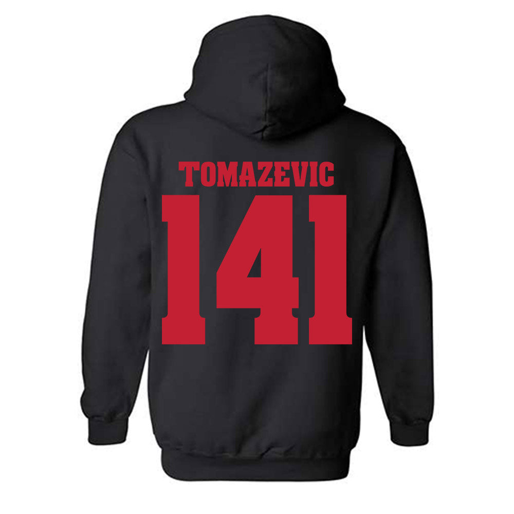 Wisconsin - NCAA Wrestling : Peter Tomazevic - Classic Shersey Hooded Sweatshirt-1