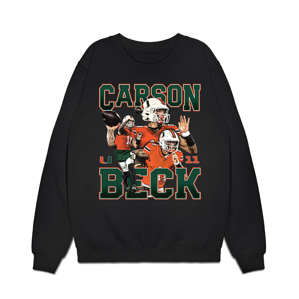 Miami - NCAA Football : Carson Beck - Collage Premium Crewneck Sweatshirt-0