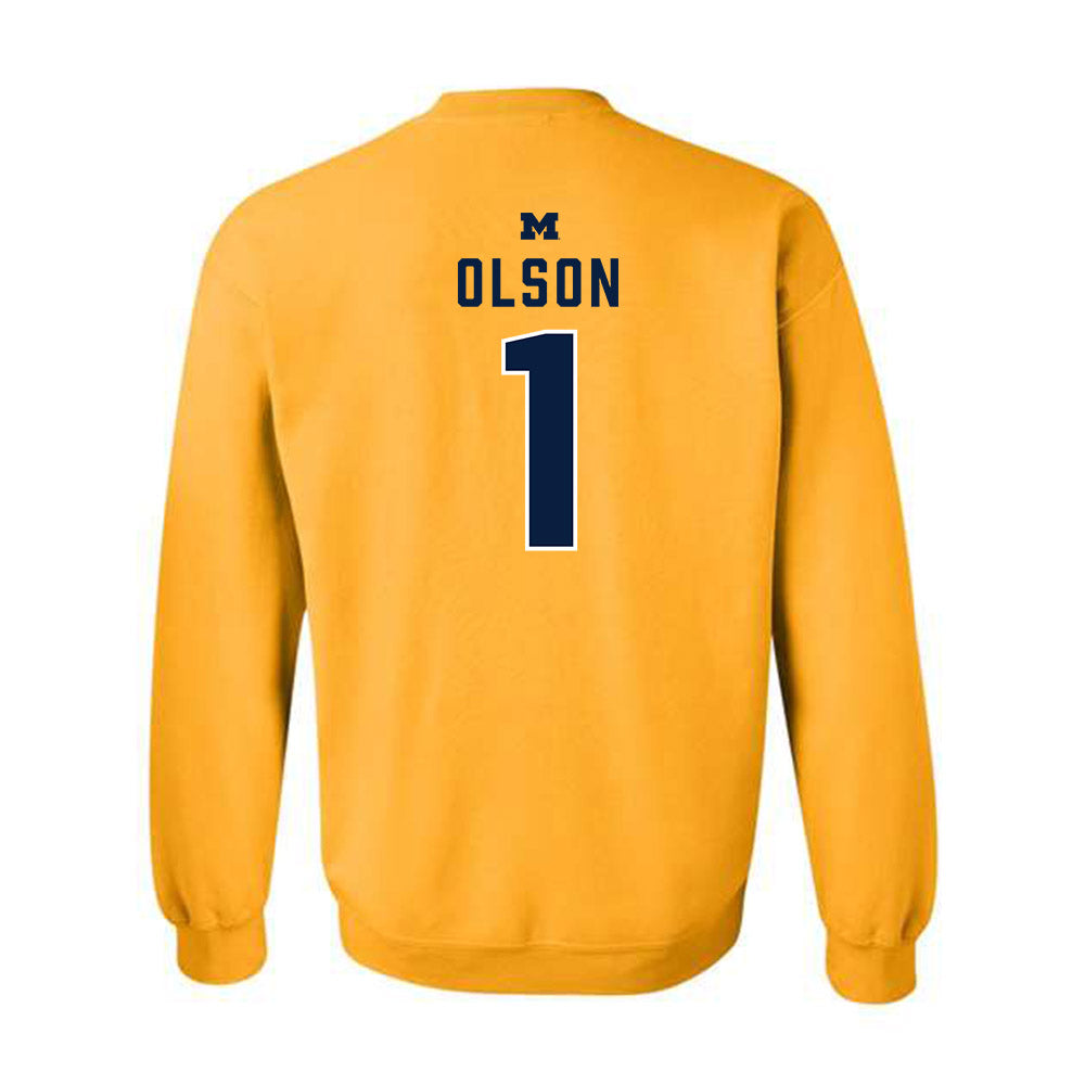 Michigan - NCAA Women's Basketball : Olivia Olson - Classic Shersey Crewneck Sweatshirt-1