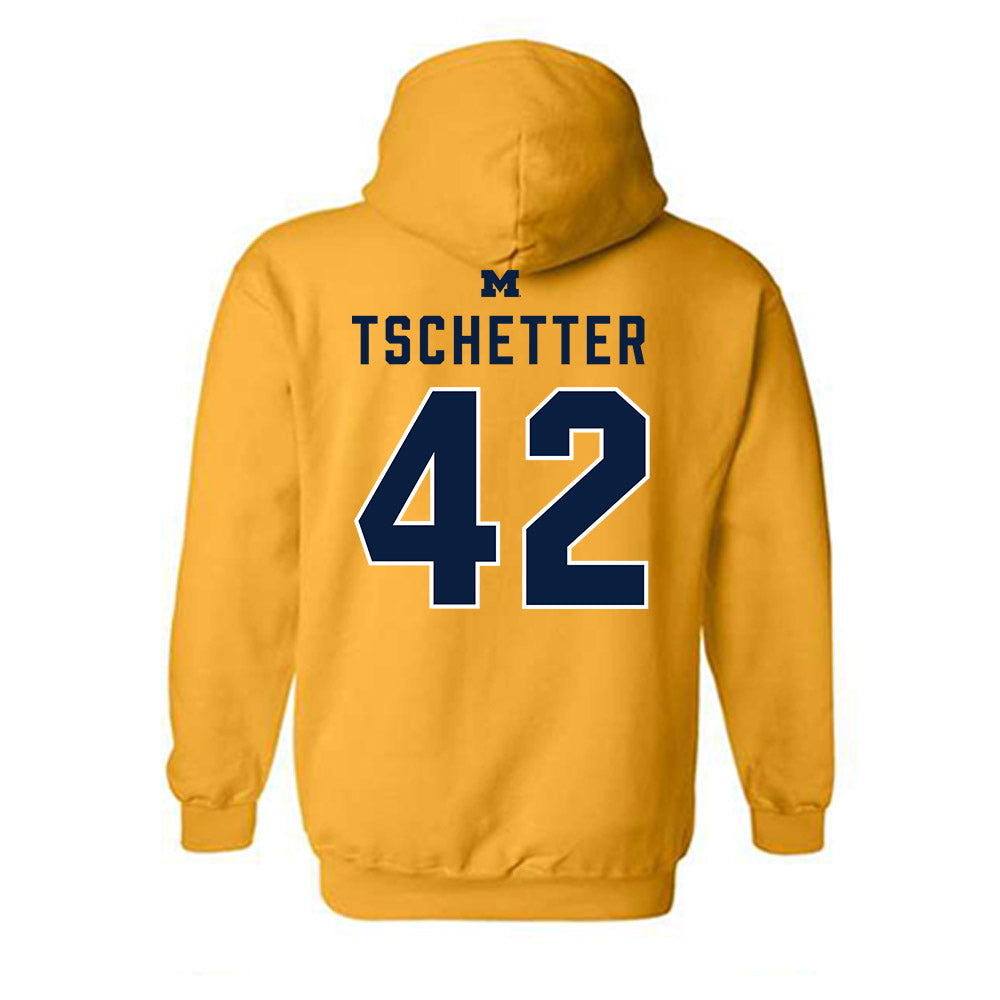 Michigan - NCAA Men's Basketball : Will Tschetter - Classic Shersey Hooded Sweatshirt-1