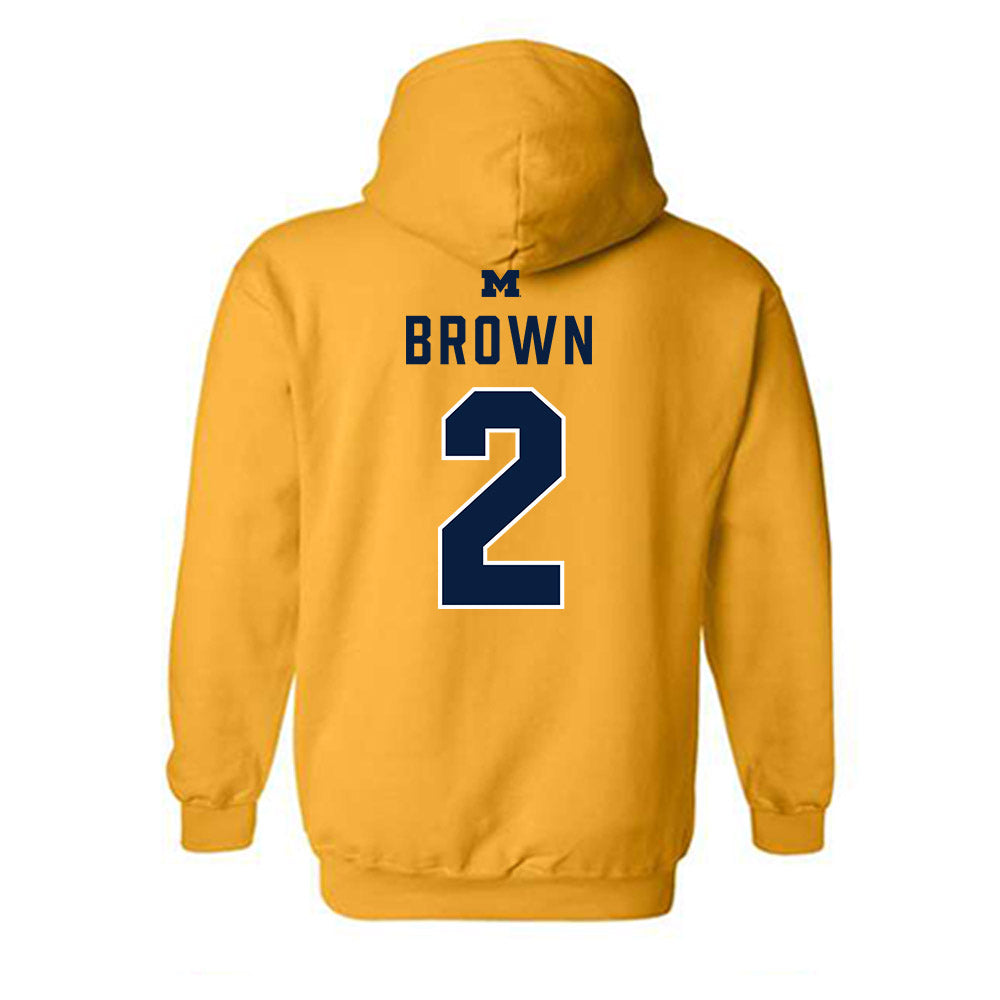 Michigan - NCAA Women's Basketball : Macy Brown - Classic Shersey Hooded Sweatshirt-1