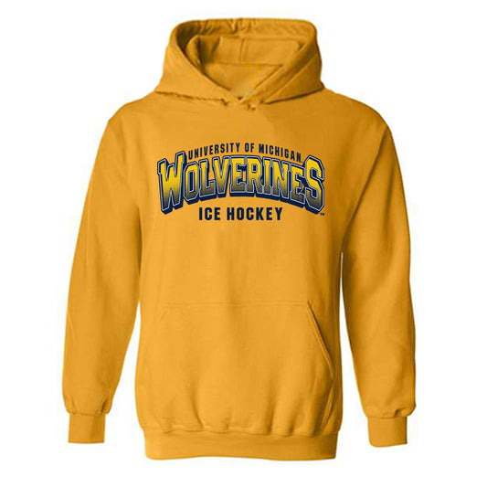 Michigan - NCAA Men's Ice Hockey : Hunter Hady - Classic Shersey Hooded Sweatshirt-0