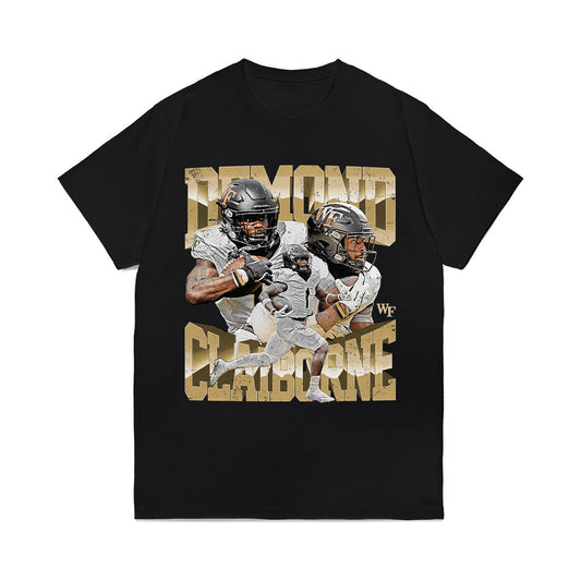 Wake Forest - NCAA Football : Demond Claiborne - Collage Comfort Colors T-Shirt-0