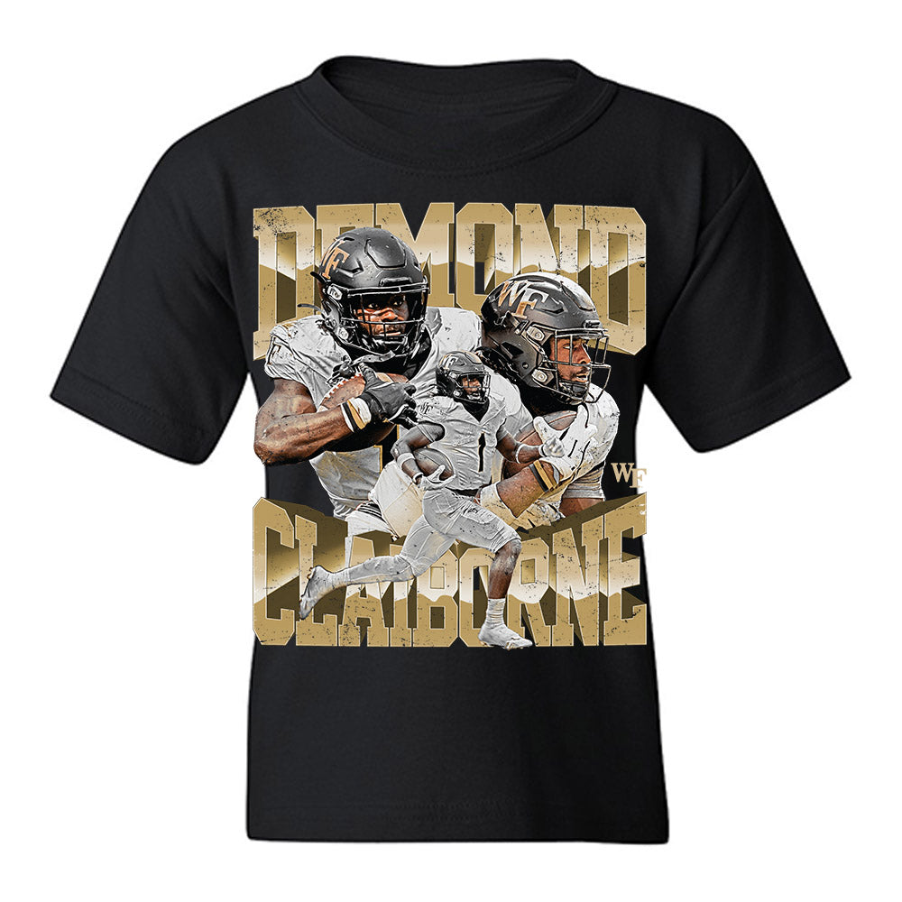 Wake Forest - NCAA Football : Demond Claiborne - Collage Youth T-Shirt-0