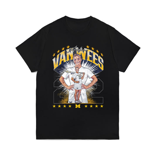 Michigan - NCAA Women's Lacrosse : Truus van Wees - Collage Comfort Colors T-Shirt-0