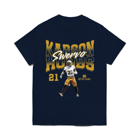 Notre Dame - NCAA Football : Karson Hobbs - Caricature Comfort Colors T-Shirt-0