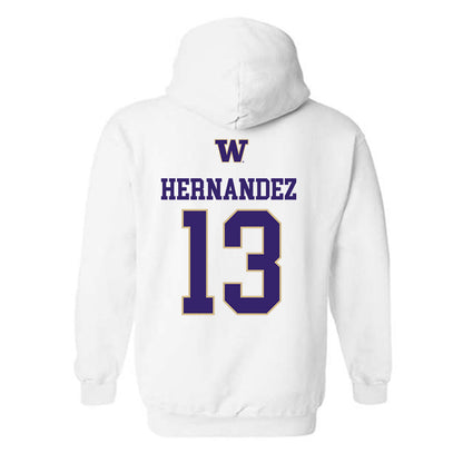 Washington - NCAA Men's Soccer : Kevin Hernandez - Sports Shersey Hooded Sweatshirt-1