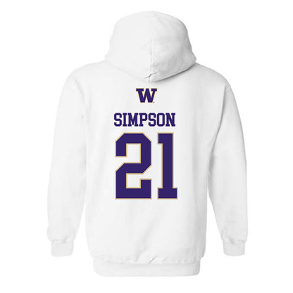 Washington - NCAA Women's Volleyball : Taylor Simpson - Sports Shersey Hooded Sweatshirt-1