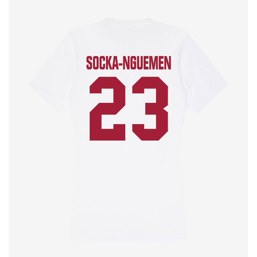 Indiana - NCAA Women's Basketball : Zania Socka-Nguemen - Women's V-Neck T-Shirt-1