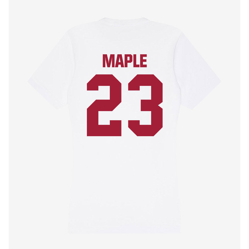 Indiana - NCAA Women's Volleyball : Delaynie Maple - Women's V-Neck T-Shirt-1