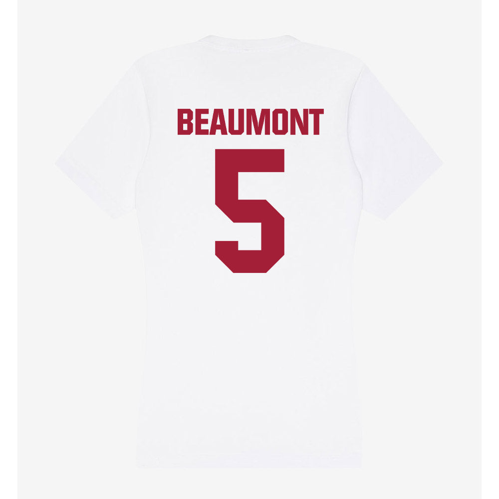 Indiana - NCAA Women's Basketball : Lenee Beaumont - Women's V-Neck T-Shirt-1