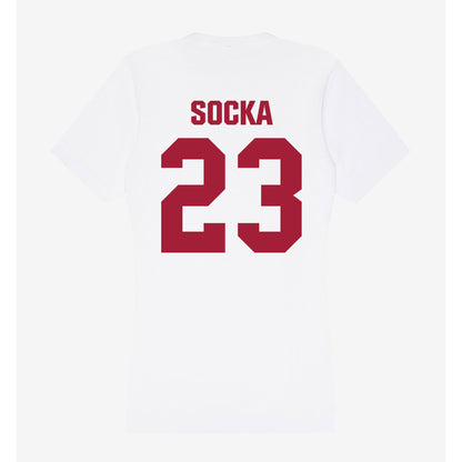 Indiana - NCAA Women's Basketball : Zania Socka - Women's V-Neck T-Shirt-1